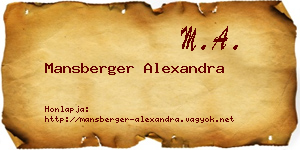 Mansberger Alexandra névjegykártya
